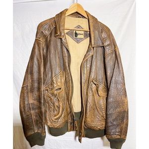 Vintage leather bomber jacket